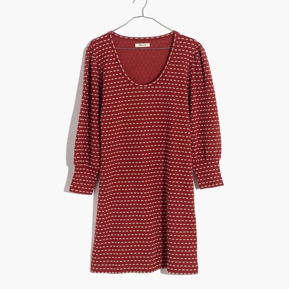 Madewell Red and White Puff Sleeve Mini Dress - Picture 4 of 7